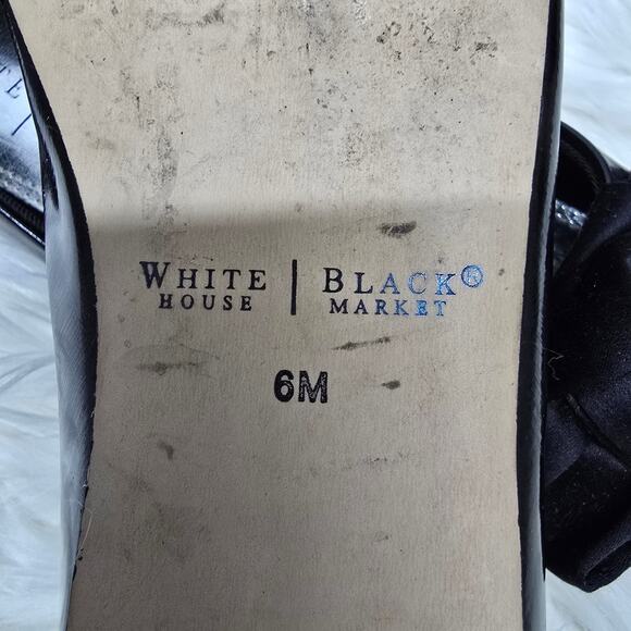 White House Black Market WHBM Ballet Flats Bow Front Cap Toe Size 6M Slip-On - Picture 9 of 9